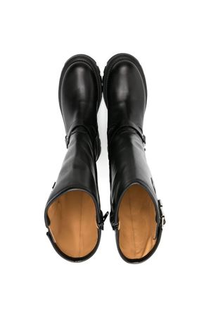 Black calf leather boots GALLUCCI KIDS | J40042AM090999NERO